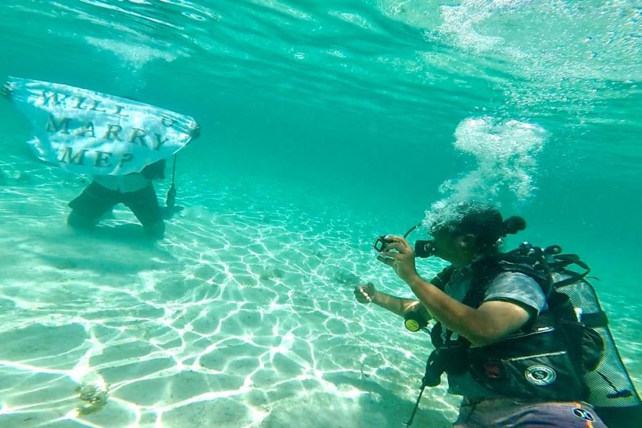 Underwater Wedding Proposal
